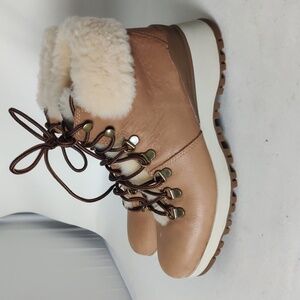 Bionica snow winter boots tan shearling cuff sz 6.5